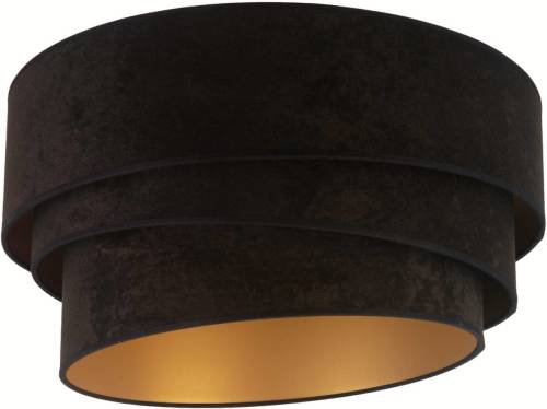 EULUNA Plafondlamp Devon, zwart/goud Ø45cm