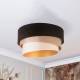 EULUNA Plafondlamp Devon, zwart/beige/ecru/goud Ø45cm