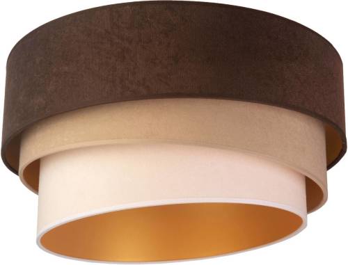 EULUNA Plafondlamp Devon, bruin/beige/ecru/goud Ø45cm