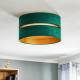 EULUNA Plafondlamp Duo van textiel, groen/goud, Ø40cm