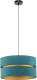 EULUNA Hanglamp Duo, turquoise/goud, Ø40cm, 1-lamp