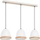 EULUNA Hanglamp Studio met houtdecor 3-lamps wit