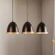 EULUNA Hanglamp Studio met houtdecor 3-lamps zwart