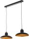 EULUNA Hanglamp Felix, zwart/goud antiek, 2-lamps