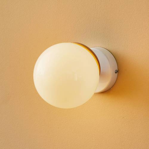 EULUNA Wandlamp Sfera 1-lamp glas/wit/hout
