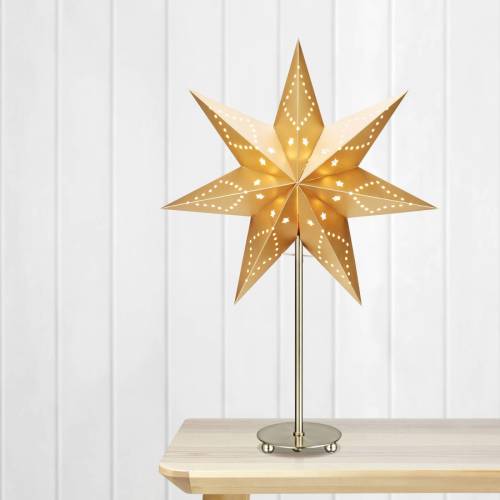 Markslöjd Staande ster Saturnus, zeven punten, staal/goud