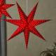 Markslöjd LED hangende ster Blink, fluwelen look, 45cm rood