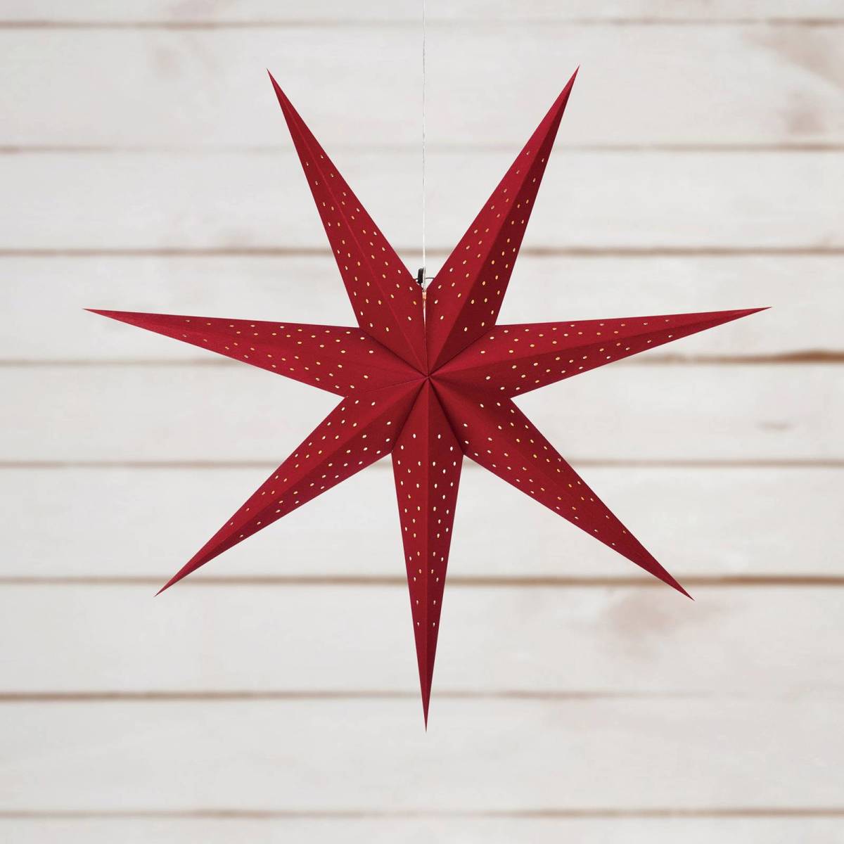 Markslöjd LED hangende ster Blink, fluwelen look, 75cm rood