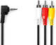 Nedis 3,5 mm AV-Kabel | 3,5 mm AV Male - 3x RCA Male | 1,0 m | Zwart [CVGB22400BK10]