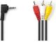 Nedis 3,5 mm AV-Kabel | 3,5 mm AV Male - 3x RCA Male | 1,0 m | Zwart [CVGP22400BK10]