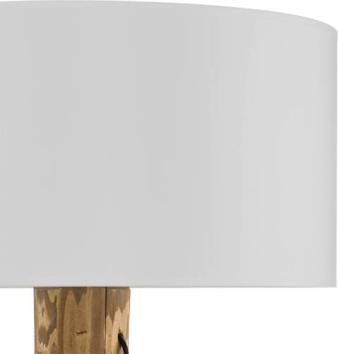 EULUNA Vloerlamp Pino Simple, kap wit, voet bruin