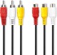 Nedis Composiet Videokabel | 3x RCA Male - 3x RCA Female | 3,0 m | Zwart