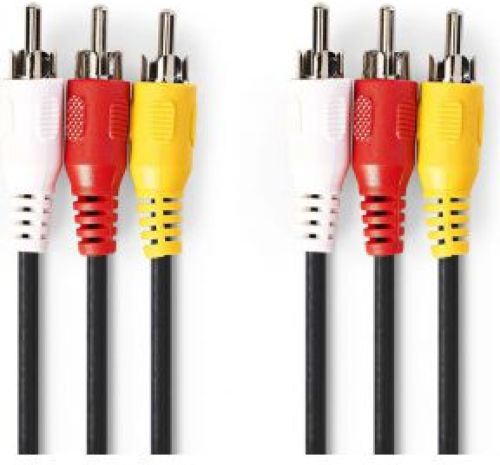 Nedis Composiet Videokabel | 3x RCA Male - 3x RCA Male | 1,5 m | Zwart [CVGB24300BK15]