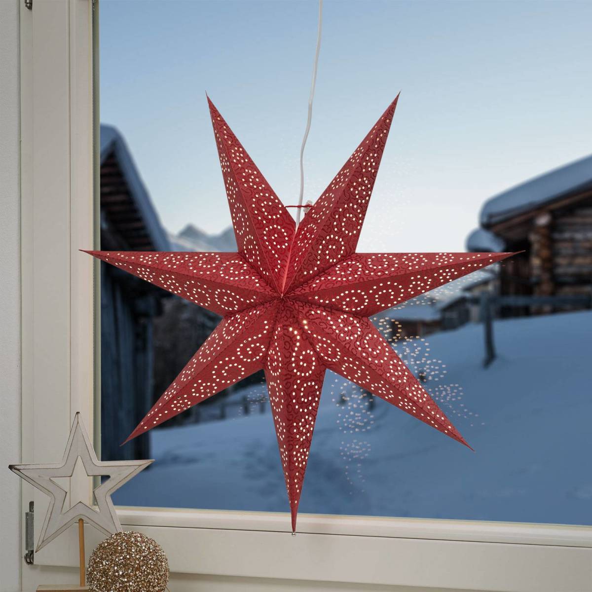 STAR TRADING Rode papieren ster Antique