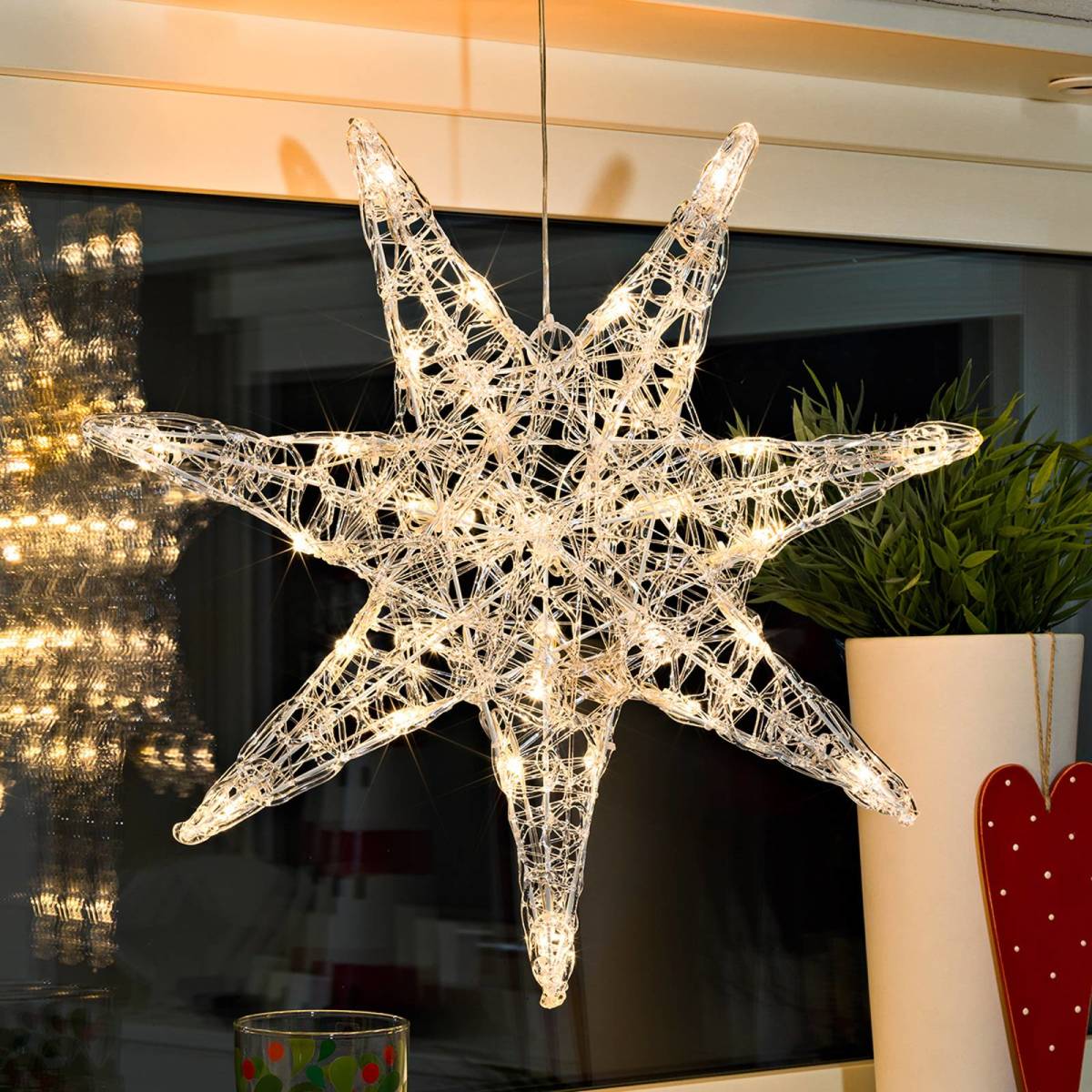 Konstmide CHRISTMAS Zevenpuntige acrylster Iselin met LED