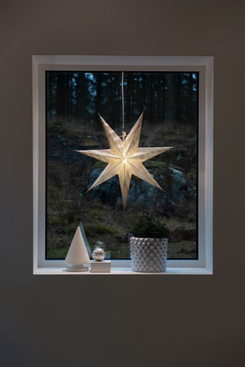 Konstmide CHRISTMAS Decoratie ster van papier, zilver, 7-punts