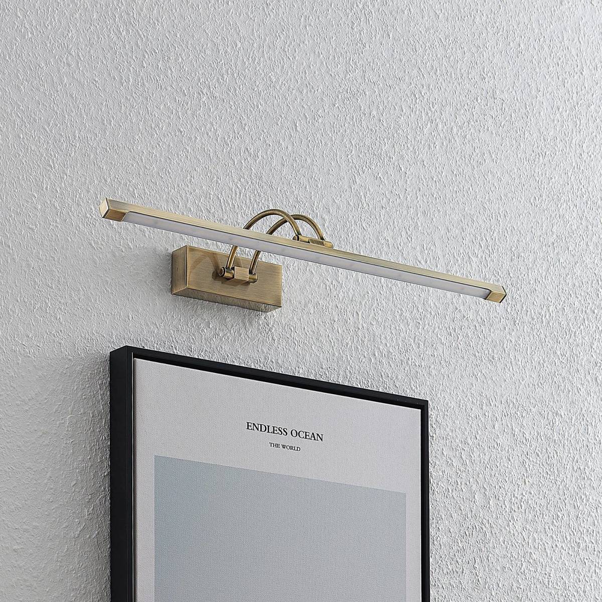 Lucande Felena LED schilderijlamp, messing antiek