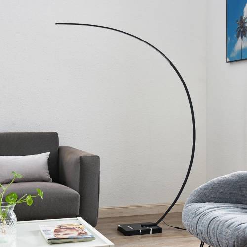 Lindby Kendra LED boogvloerlamp, zwart
