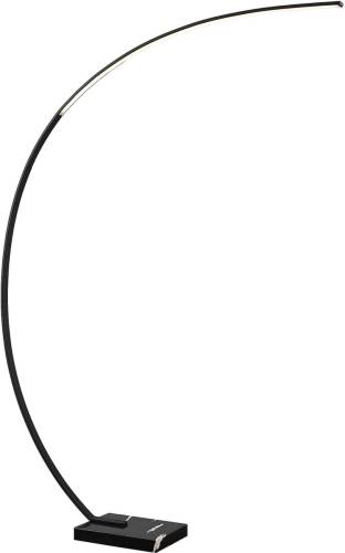 Lindby Kendra LED boogvloerlamp, zwart
