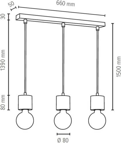 ENVOLIGHT Terra hanglamp dennenhout licht lineair