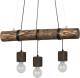 ENVOLIGHT Terra hanglamp, houten balk donker, 3-l.