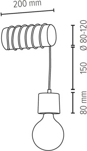 ENVOLIGHT Terra wandlamp dennenhout donker, 1-lamp