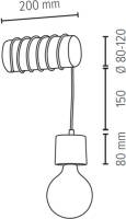 ENVOLIGHT Terra wandlamp dennenhout donker, 1-lamp