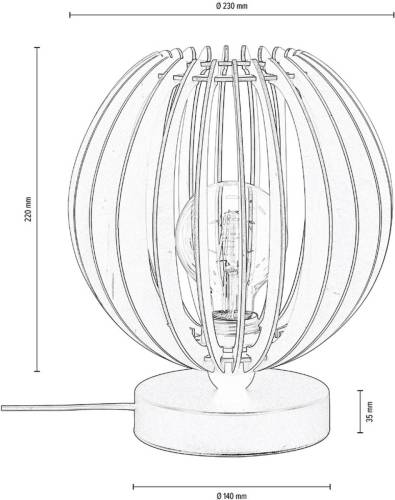 ENVOLIGHT Clay tafellamp, berkenmultiplex, 22cm