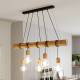 ENVOLIGHT Terra hanglamp houten balk licht 5-lamps