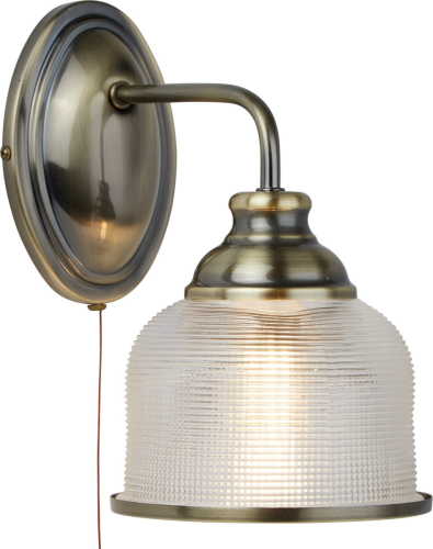 Searchlight Holopaanglas-wandlamp Bistro II, oudmessing