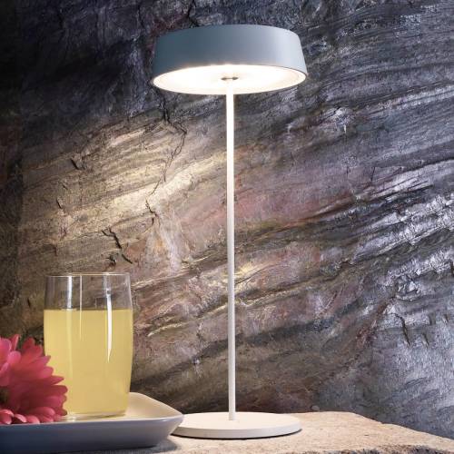 Deko-Light LED tafellamp Miram met accu, dimbaar, wit