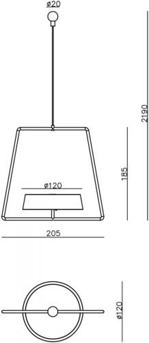 Deko-Light LED hanglamp Miram met accu, dimbaar, robijnrood