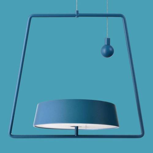 Deko-Light LED hanglamp Miram met accu, dimbaar, blauw