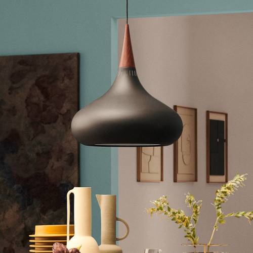 Fritz Hansen Orient P1 hanglamp zwart/roze Ø 22,5