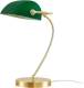 Lindby Messing tafellamp Selea, groene glazen kap
