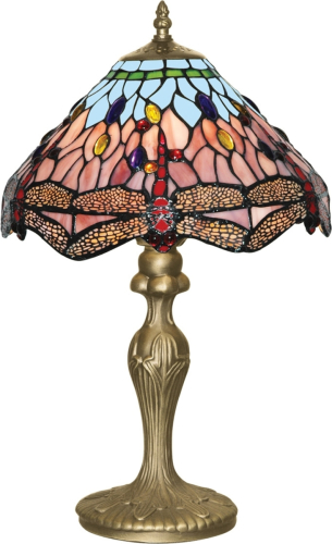 Searchlight Betoverende Tiffany stijl tafellamp DRAGONFLY