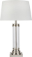 Searchlight Tafellamp Pedestal, zilver met kap in crème