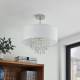 Lindby Estera plafondlamp met behang, wit