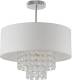 Lindby Estera plafondlamp met behang, wit