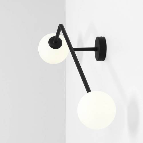 EULUNA Wandlamp Pure, 2-lamps, zwart, horizontaal