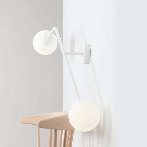 EULUNA Wandlamp Pure, 2-lamps, wit, horizontaal