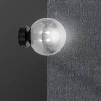 EULUNA Wandlamp Glassy 1-lamp zwart, glas grafiet