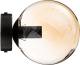 EULUNA Wandlamp Glassy 1-lamp zwart, glas amber