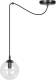 EULUNA Hanglamp Glassy 1-lamp zwart, glas helder