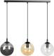 EULUNA Hanglamp Glassy 3-lamps recht grafiet/amber/helder