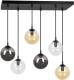 EULUNA Hanglamp Glassy 6-lamps recht grafiet/amber/helder