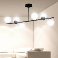 EULUNA Plafondlamp Kabo, 1 arm, zwart, 6-lamps