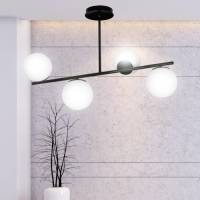 EULUNA Plafondlamp Kabo, 1 arm, zwart, 4-lamps