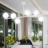 EULUNA Plafondlamp Kabo, 1 arm, wit, 6-lamps