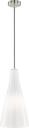 Fischer & Honsel Hanglamp Zeal, nikkel mat/opaal, Ø 23 cm